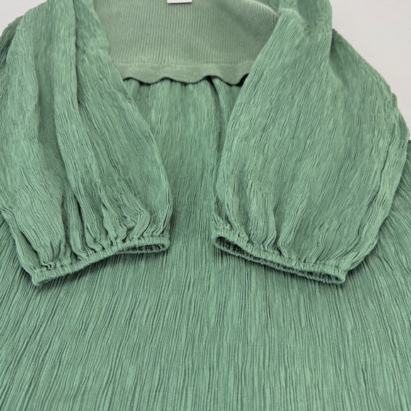 Baltic Born NWT Alva Sweater Midi Dress XL Dusty Green Square Neck Crinkle Boho - Picture 9 of 16